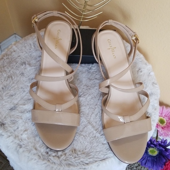 Cole Haan, Tan Sandles Heels, sz 8 1/2 B - Picture 3 of 7